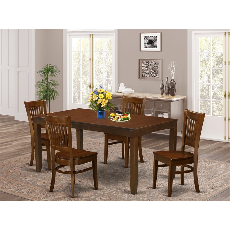 Atlin Designs 5-piece Wood Dining Table and Chair Set in Espresso