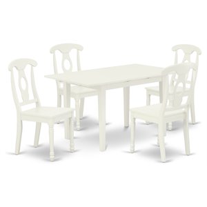 Atlin Designs 5-piece Wood Table and Dining Chairs in Linen White