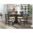 Atlin Designs 5-piece Wood Dining Set with Linen Chairs in Black
