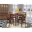 Atlin Designs 5-piece Wood Counter Height Dining Set in Mahogany