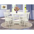 Atlin Designs 5-piece Dining Set with Wood Seat in Linen White