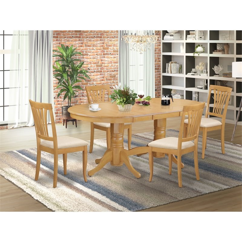Atlin Designs 5-piece Wood Dining Room Set in Oak