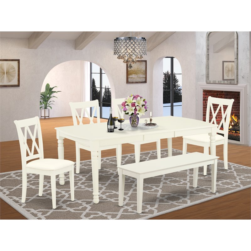 Atlin Designs 6-piece Wood Dining Set in Linen White