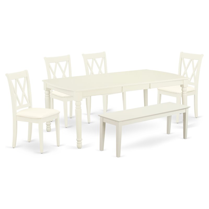 Atlin Designs 6-piece Wood Dining Set in Linen White