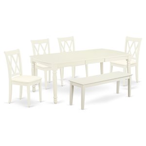 Atlin Designs 6-piece Wood Dining Set in Linen White