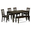 Atlin Designs 6-piece Dining Table Set with Bench in Cappuccino