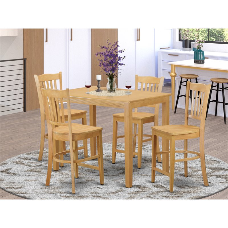 Atlin Designs 5-piece Wood Dining Room Set in Oak