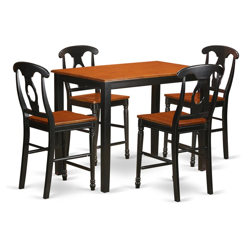 Atlin Designs 5-piece Dining Set with Bar Stools in Black/Cherry
