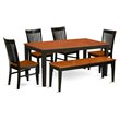Atlin Designs 6-piece Wood Dining Set in Black/Cherry
