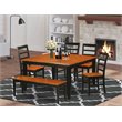 Atlin Designs 6-piece Wood Dining Set with Bench in Black/Cherry