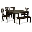 Atlin Designs 6-piece Wood Dining Set with Bench in Cappuccino