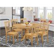 Atlin Designs Wood Oak Dining Set Oval Butterfly Leaf 7-Piece