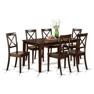 Atlin Designs Wood Cappuccino Dining Room Set Rectangular 7-Piece Unassembled