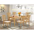 Atlin Designs 7-piece Wood Dining Set with Linen Seat in Oak