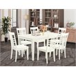 Atlin Designs 7-piece Wood Table and Dining Chairs in Linen White
