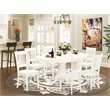 Atlin Designs 7-piece Wood Kitchen Table and Chairs in Linen White