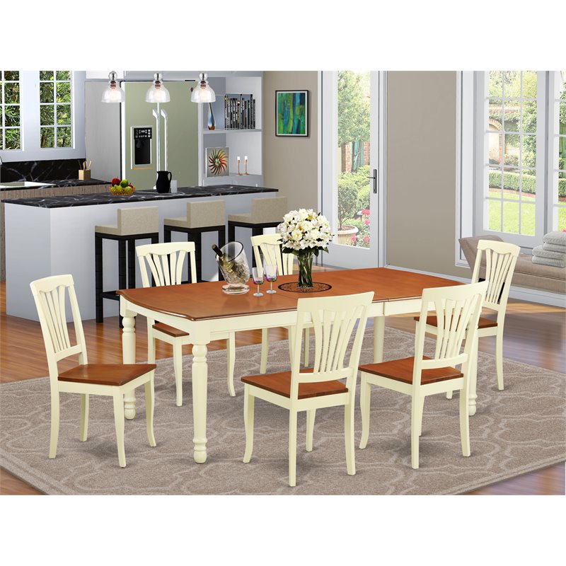 Atlin Designs 7-piece Wood Dinette Set in Buttermilk/Cherry