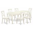 Atlin Designs 7-piece Wood Dining Set with Leather Chairs in White