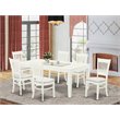 Atlin Designs 7-piece Wood Table and Dining Chairs in Linen White