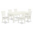 Atlin Designs 7-piece Wood Table and Dining Chairs in Linen White