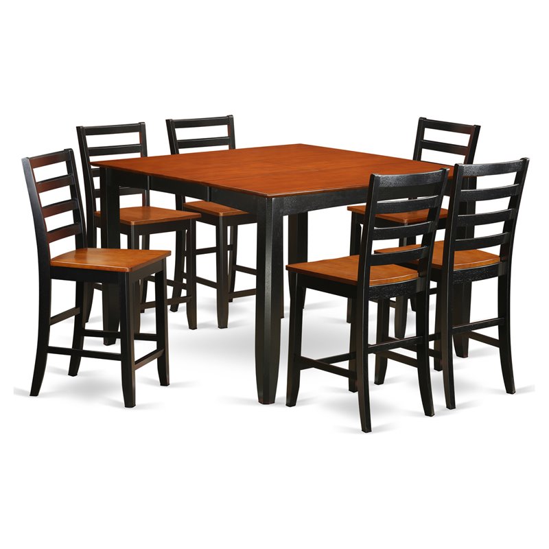 Atlin Designs 7-piece Wood Dining Set in Black/Cherry