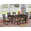 Atlin Designs 7-piece Dining Set with Linen Seat in Cappuccino