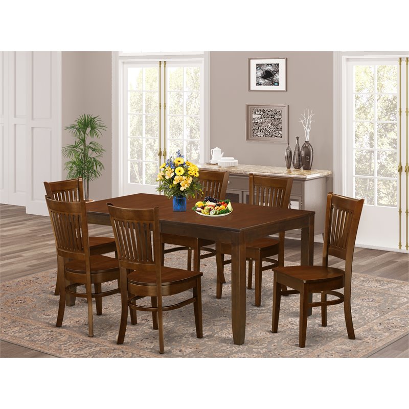 Atlin Designs 7-piece Wood Dining Table and Chair Set in Espresso