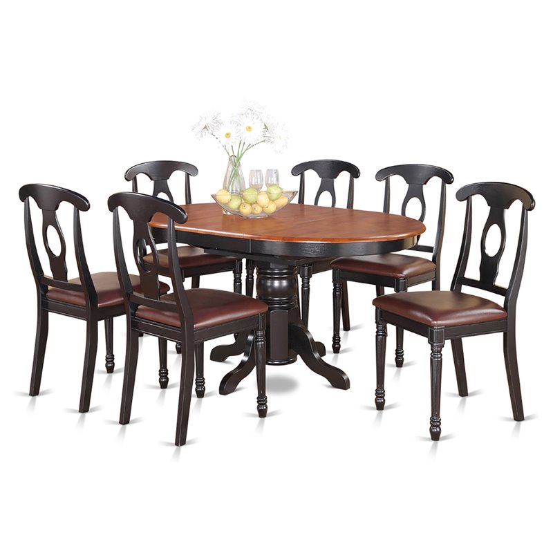 Atlin Designs 7-piece Dining Table and Chair Set in Black/Cherry