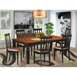 Atlin Designs 7-piece Wood Kitchen Table Set in Black/Cherry