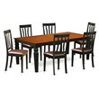 Atlin Designs 7-piece Wood Kitchen Table Set in Black/Cherry
