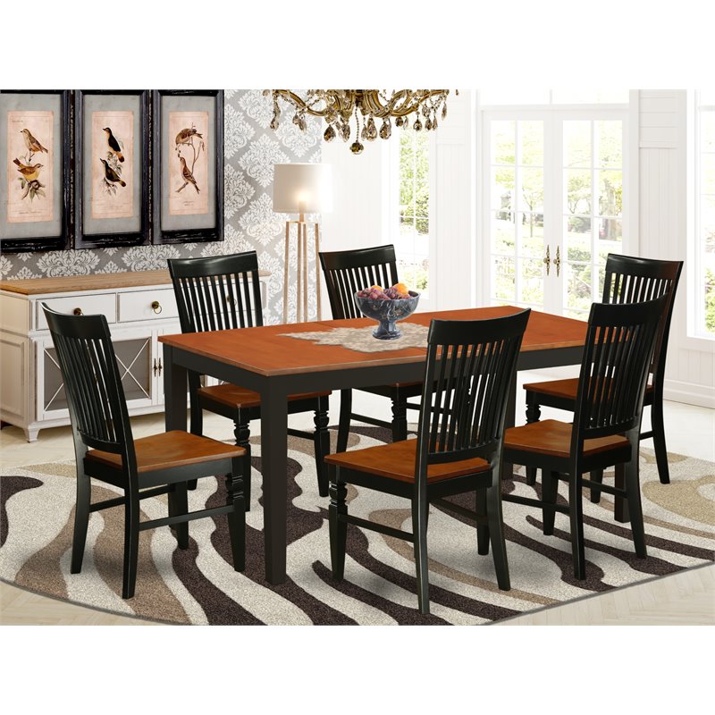Atlin Designs 7-piece Table and Kitchen Chair Set in Black/Cherry