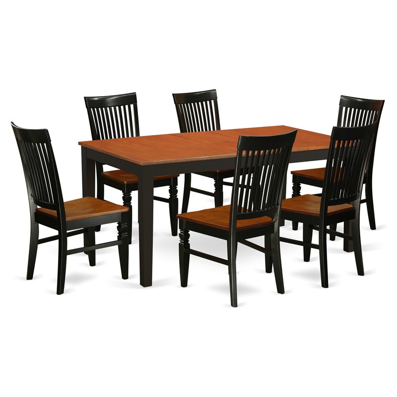 Atlin Designs 7-piece Table and Kitchen Chair Set in Black/Cherry