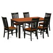 Atlin Designs 7-piece Table and Kitchen Chair Set in Black/Cherry
