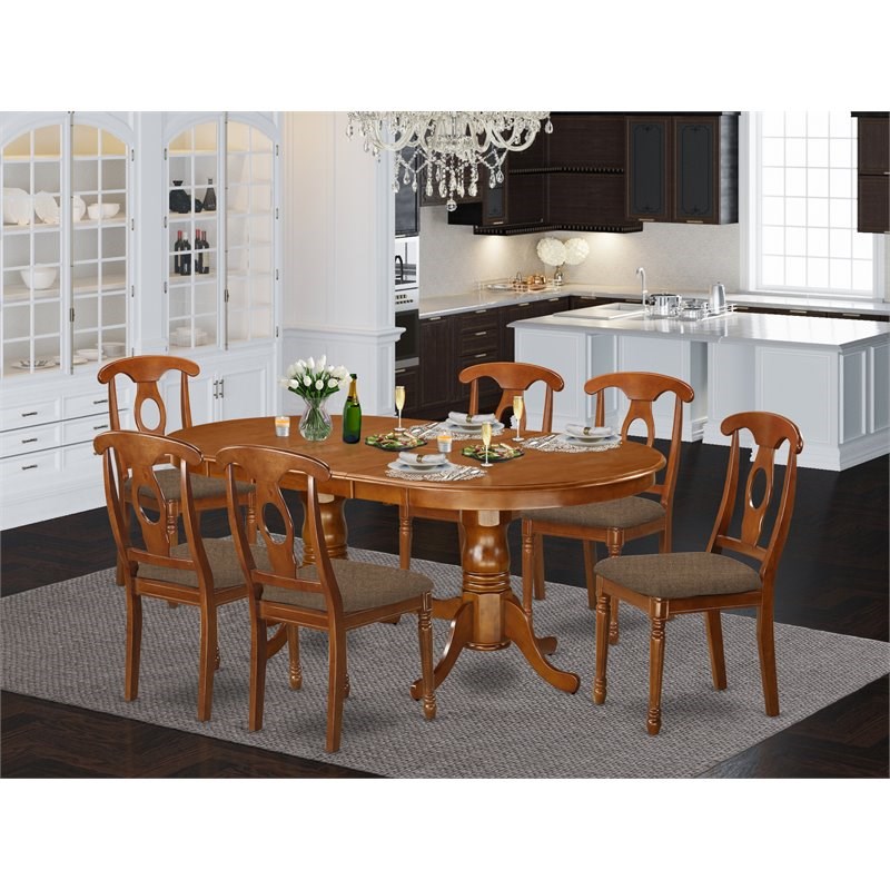 Atlin Designs 7-piece Dining Set with Cushion Seat in Brown