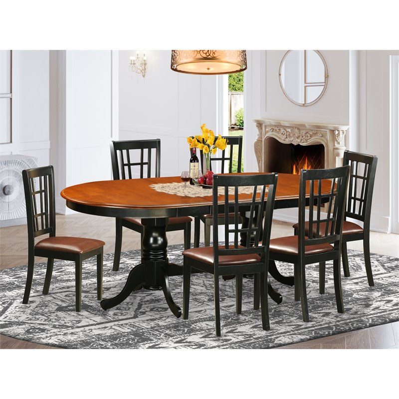 Atlin Designs 7-piece Table and Dining Chair Set in Black