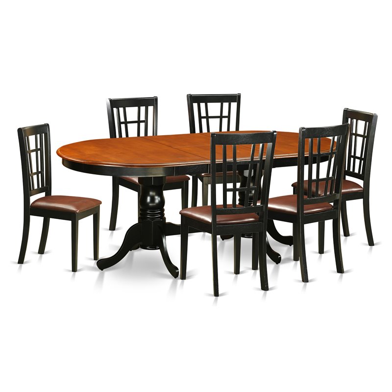 Atlin Designs 7-piece Table and Dining Chair Set in Black