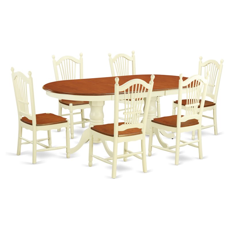 Atlin Designs 7-piece Wood Dining Table and Chair Set in Cherry