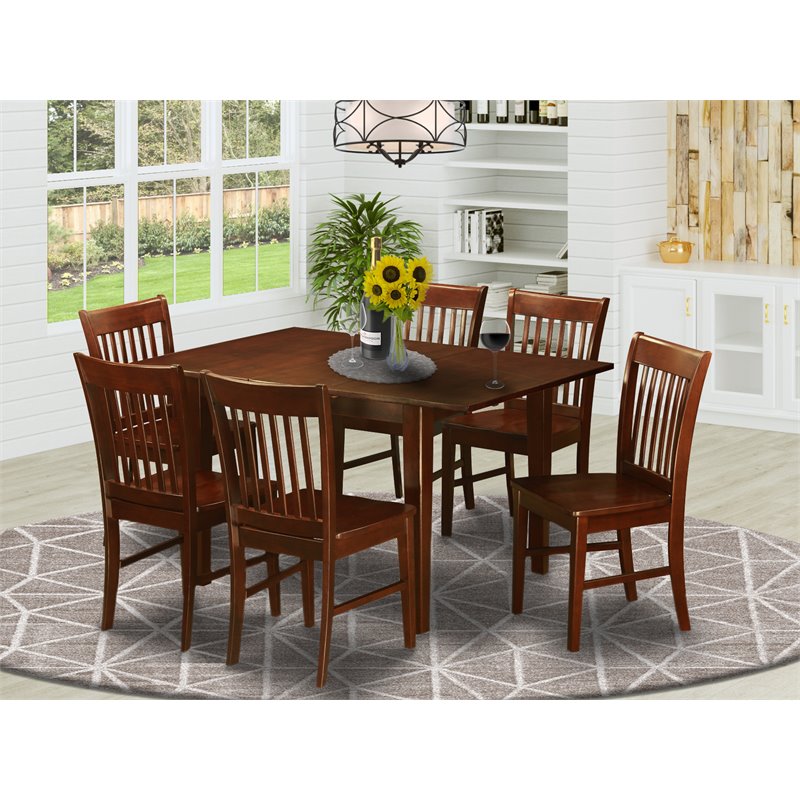 Atlin Designs 7-piece Wood Dining Set in Mahogany