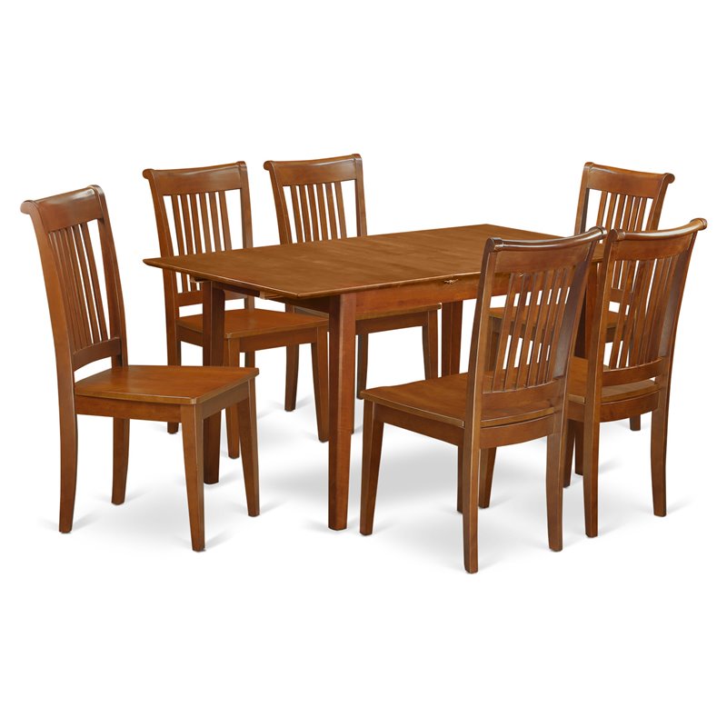 Atlin Designs 7-piece Wood Dining Set in Saddle Brown