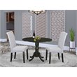 Atlin Designs 3-piece Wood Dining Set in Black/Grayish Blue