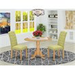Atlin Designs 3-piece Wood Dining Set in Oak/Lime Green