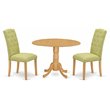 Atlin Designs 3-piece Wood Dining Set in Oak/Lime Green