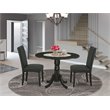Atlin Designs 3-piece Wood Dining Table Set in Black