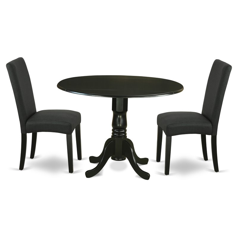 Atlin Designs 3-piece Wood Dining Table Set in Black