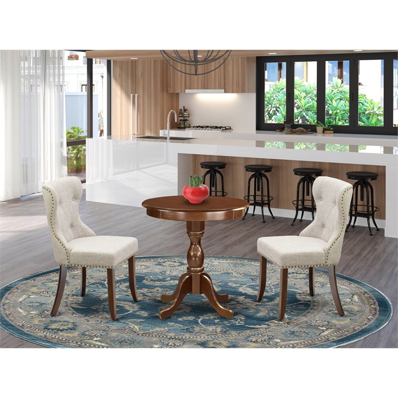 Atlin Designs Mid Century 3-piece Wood Dining Set in Mahogany