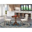 Atlin Designs Mid Century 3-piece Wood Dining Set in Mahogany