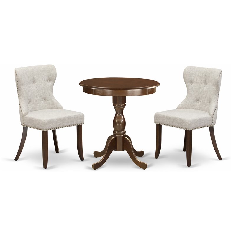 Atlin Designs Mid Century 3-piece Wood Dining Set in Mahogany