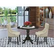Atlin Designs 3-piece Wood Dining Set in Black/Light Beige