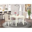 Atlin Designs 3-piece Wood Dining Set in Linen White/Cream