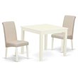 Atlin Designs 3-piece Wood Dining Set in Linen White/Cream